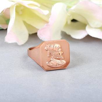 Memoir copper coated brass maratha shivaji fingerring men   1
