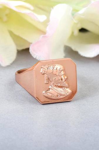 Memoir copper coated brass maratha shivaji fingerring men  