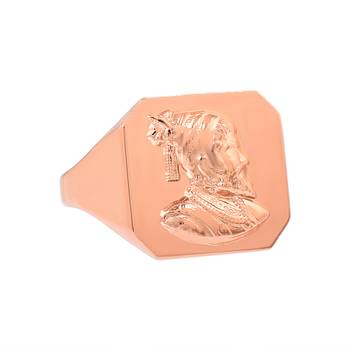 Memoir copper coated brass maratha shivaji fingerring men   3