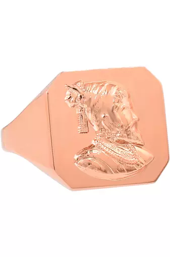 Memoir copper coated brass maratha shivaji fingerring men  