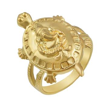 Memoir gold plated, ganesh with tortoise shape, vaastu fenghui recommended finger ring women 1