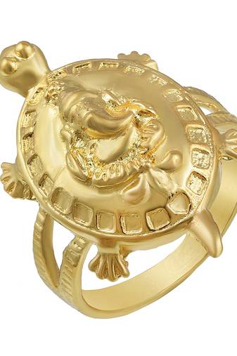 Memoir gold plated, ganesh with tortoise shape, vaastu fenghui recommended finger ring women
