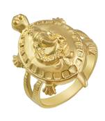 Memoir gold plated, ganesh with tortoise shape, vaastu fenghui recommended finger ring women