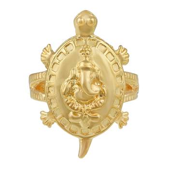 Memoir gold plated, ganesh with tortoise shape, vaastu fenghui recommended finger ring women 3