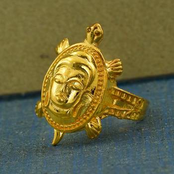 Memoir gold plated vastu fengshui budha head on tortoise finger ring fashion men women 1