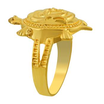 Memoir gold plated vastu fengshui budha head on tortoise finger ring fashion men women 3