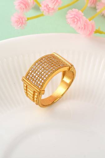Memoir brass goldplated lab diamond moissanite engagement wedding men fashion jewellery finger ring  