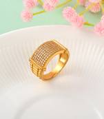 Memoir brass goldplated lab diamond moissanite engagement wedding men fashion jewellery finger ring  