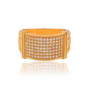 Memoir brass goldplated lab diamond moissanite engagement wedding men fashion jewellery finger ring   3