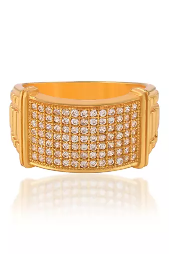 Memoir brass goldplated lab diamond moissanite engagement wedding men fashion jewellery finger ring  