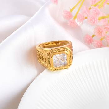 Memoir pure brass super heavy imitation diamond moissanite men engagement wedding jewellery finger ring 1