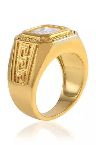 Memoir pure brass super heavy imitation diamond moissanite men engagement wedding jewellery finger ring