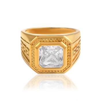 Memoir pure brass super heavy imitation diamond moissanite men engagement wedding jewellery finger ring 3