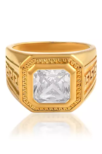 Memoir pure brass super heavy imitation diamond moissanite men engagement wedding jewellery finger ring