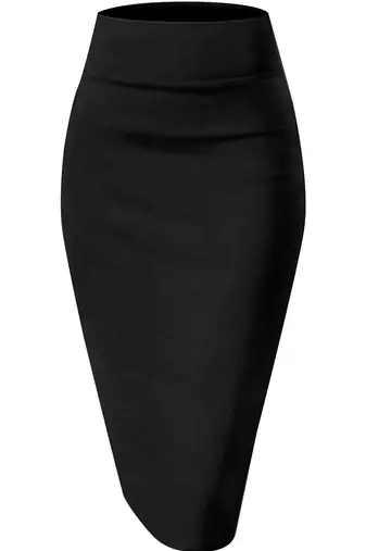 Trendmalls Black Solid Nylon Soft Skirt Shape Wear Bottom Wear