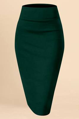 Women's Plain Green Nylon Soft Skirt Silhoutte Shape Wear dress  2