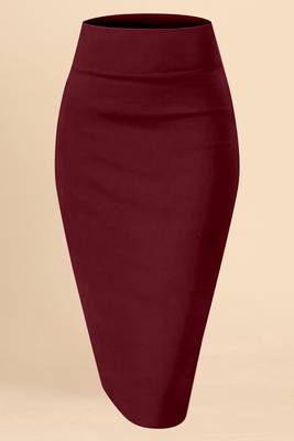 Maroon Solid Nylon Soft Skirt Shape Wear Bottom Wear for Women 2