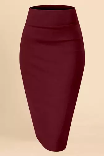 Trendmalls Maroon Solid Nylon Soft Skirt Shape Wear Bottom Wear for Women