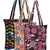 eco-friendly multicolor floral printed cotton canvas shopping bags (pack of 3)