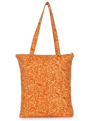 eco-friendly multicolor floral printed cotton canvas shopping bags (pack of 3) 4