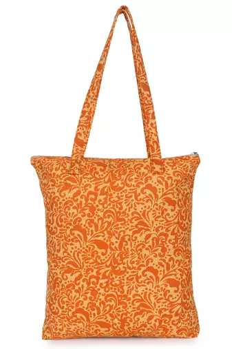 eco-friendly multicolor floral printed cotton canvas shopping bags (pack of 3)