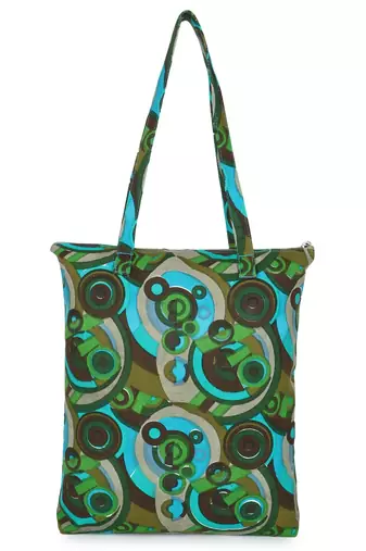 eco-friendly multicolor abstract printed cotton canvas shopping bags (pack of 3)