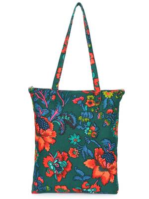 eco-friendly multicolor abstract printed cotton canvas shopping bags (pack of 3) 2