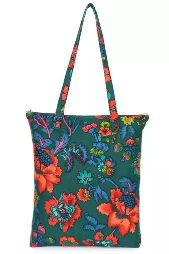 eco-friendly multicolor abstract printed cotton canvas shopping bags (pack of 3)