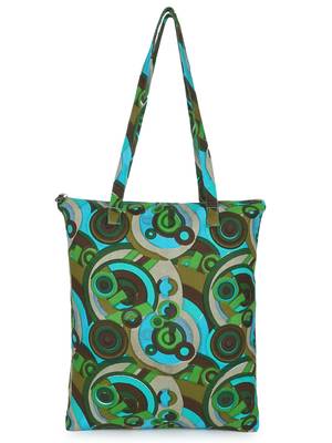 eco-friendly multicolor abstract printed cotton canvas shopping bags (pack of 3) 3