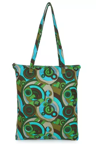 eco-friendly multicolor abstract printed cotton canvas shopping bags (pack of 3)
