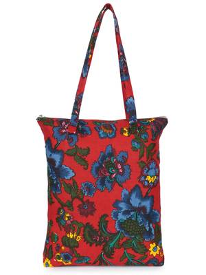eco-friendly multicolor floral printed cotton canvas shopping bags (pack of 3) 2