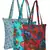 eco-friendly multicolor floral printed cotton canvas shopping bags (pack of 3)