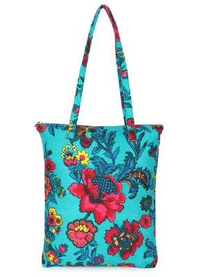 eco-friendly multicolor floral printed cotton canvas shopping bags (pack of 3) 3