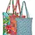 eco-friendly multicolor printed cotton canvas shopping bags (pack of 3)