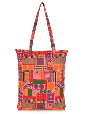eco-friendly multicolor printed cotton canvas shopping bags (pack of 3) 3