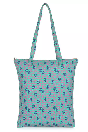 eco-friendly multicolor printed cotton canvas shopping bags (pack of 3)