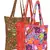 eco-friendly multicolor floral printed cotton canvas shopping bags (pack of 3)