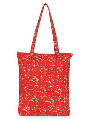 eco-friendly multicolor printed cotton canvas shopping bags (pack of 3) 2