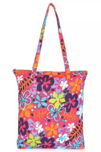 eco-friendly multicolor printed cotton canvas shopping bags (pack of 3)