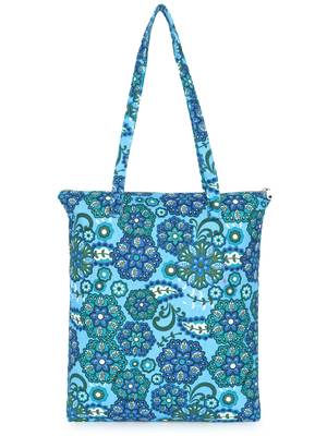 eco-friendly multicolor floral printed cotton canvas shopping bags (pack of 3) 2