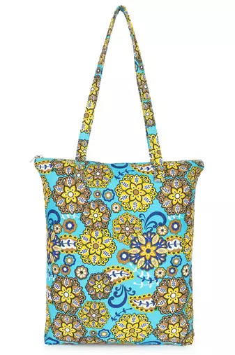 eco-friendly multicolor floral printed cotton canvas shopping bags (pack of 3)