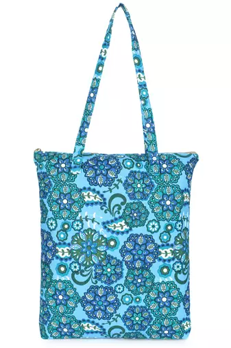 eco-friendly multicolor floral printed cotton canvas shopping bags (pack of 3)