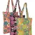 Eco-friendly multicolor floral printed cotton canvas shopping bags (pack of 3)