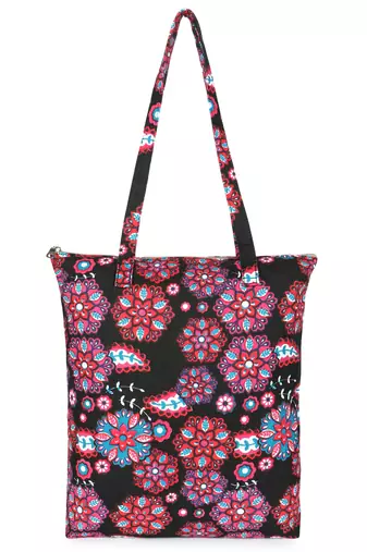 Eco-friendly multicolor floral printed cotton canvas shopping bags (pack of 3)
