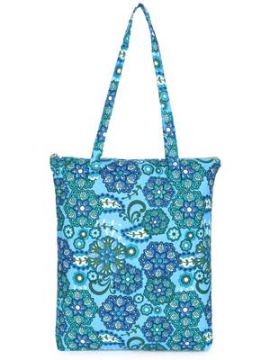 Eco-friendly multicolor floral printed cotton canvas shopping bags (pack of 3) 4