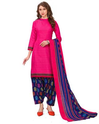 multicolor cotton blend printed unstitched salwar suit material (combo of 2) 3
