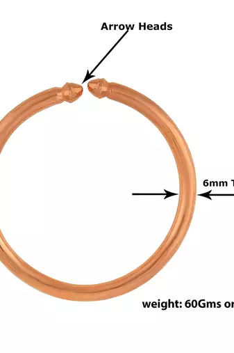 Memoir 6.50mm thick pure copper kada free size men women