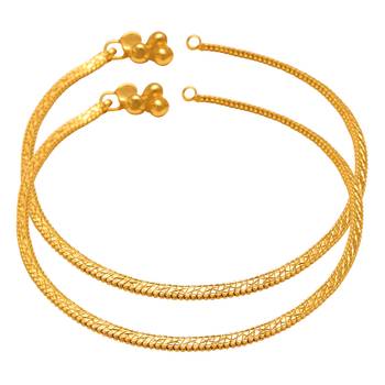 Memoir brass goldplated designer flat payal pajeb fashion anklet wedding 1