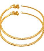 Memoir brass goldplated designer flat payal pajeb fashion anklet wedding