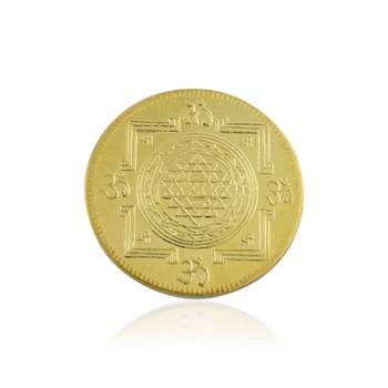 Memoir brass real 1 micron goldplated asht-lakshmi coin with lakshmi mantra hindu spiritual puja item 2